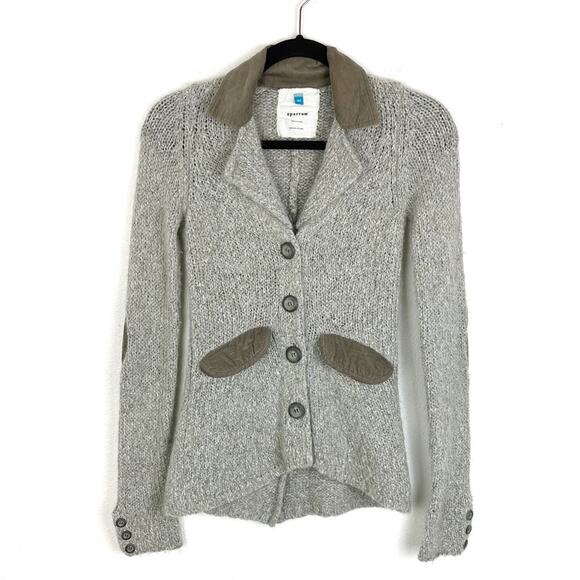 Sparrow | Anthropologie Cardigan Sweater Button Elbow Patches XS - Picture 1 of 7